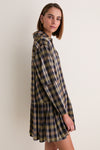 Basket Weave Plaid Romana Mini Dress