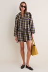 Basket Weave Plaid Romana Mini Dress