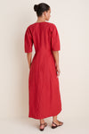 Riding Red Noor Button Front Maxi Dress