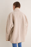 Tan Aspen Reversible Shearling Toggle Coat