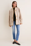 Tan Aspen Reversible Shearling Toggle Coat