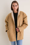 Tan Aspen Reversible Shearling Toggle Coat