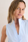 French Blue Sleeveless Bessette Button Down