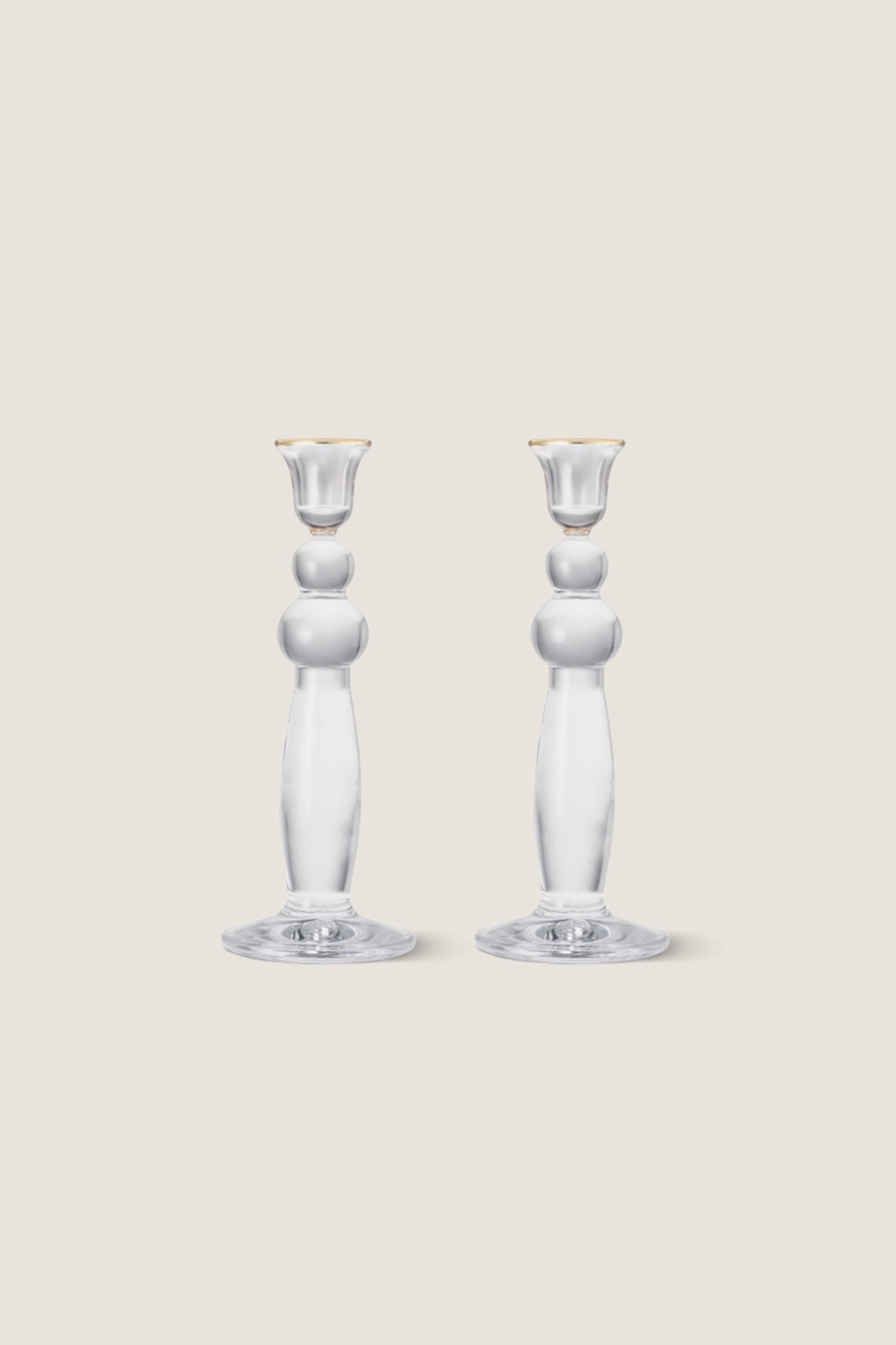 Gold Rim Sancia Extra Tall Taper Candleholders