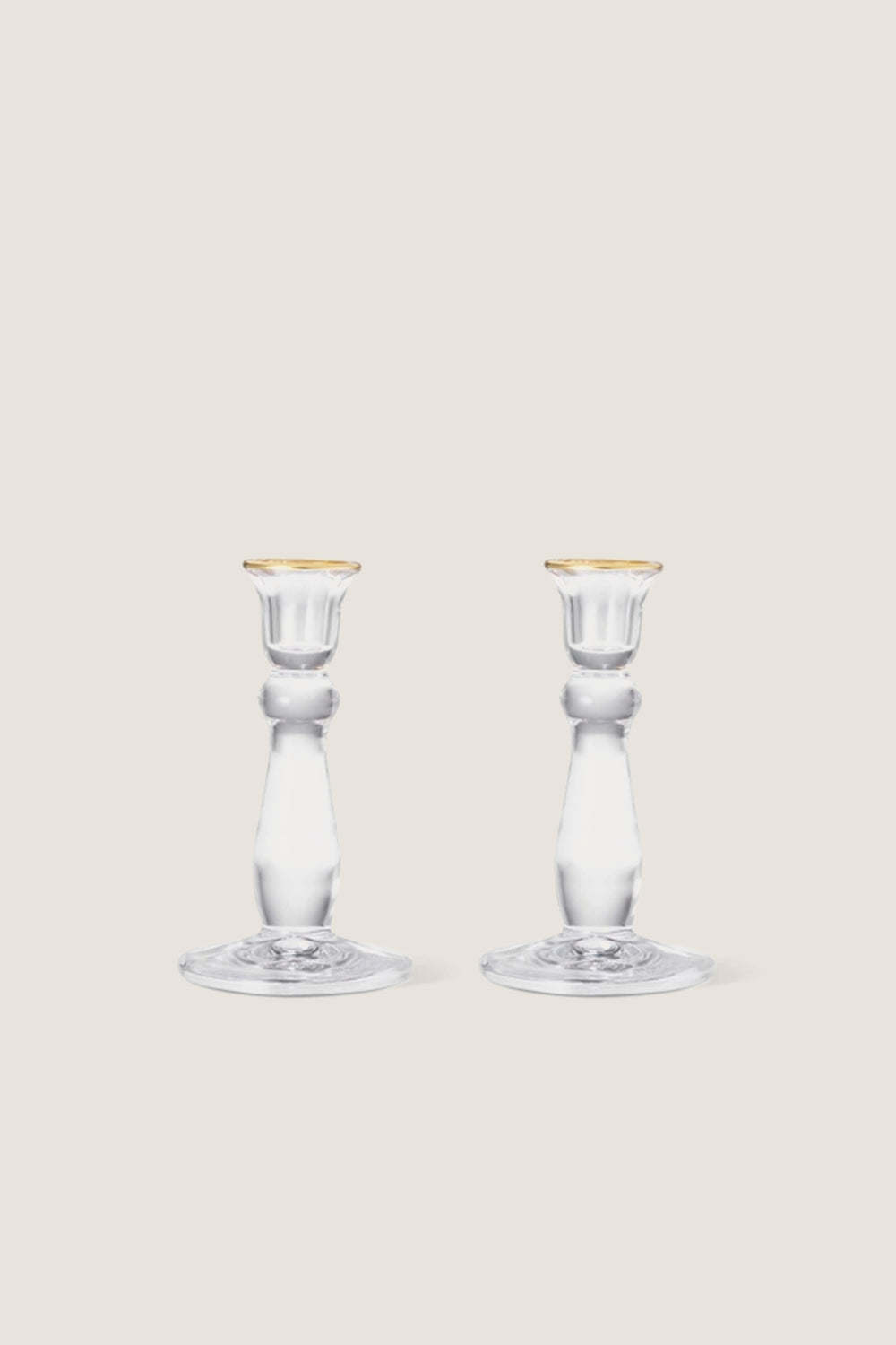 Gold Rim Sancia Tall Taper Candleholders