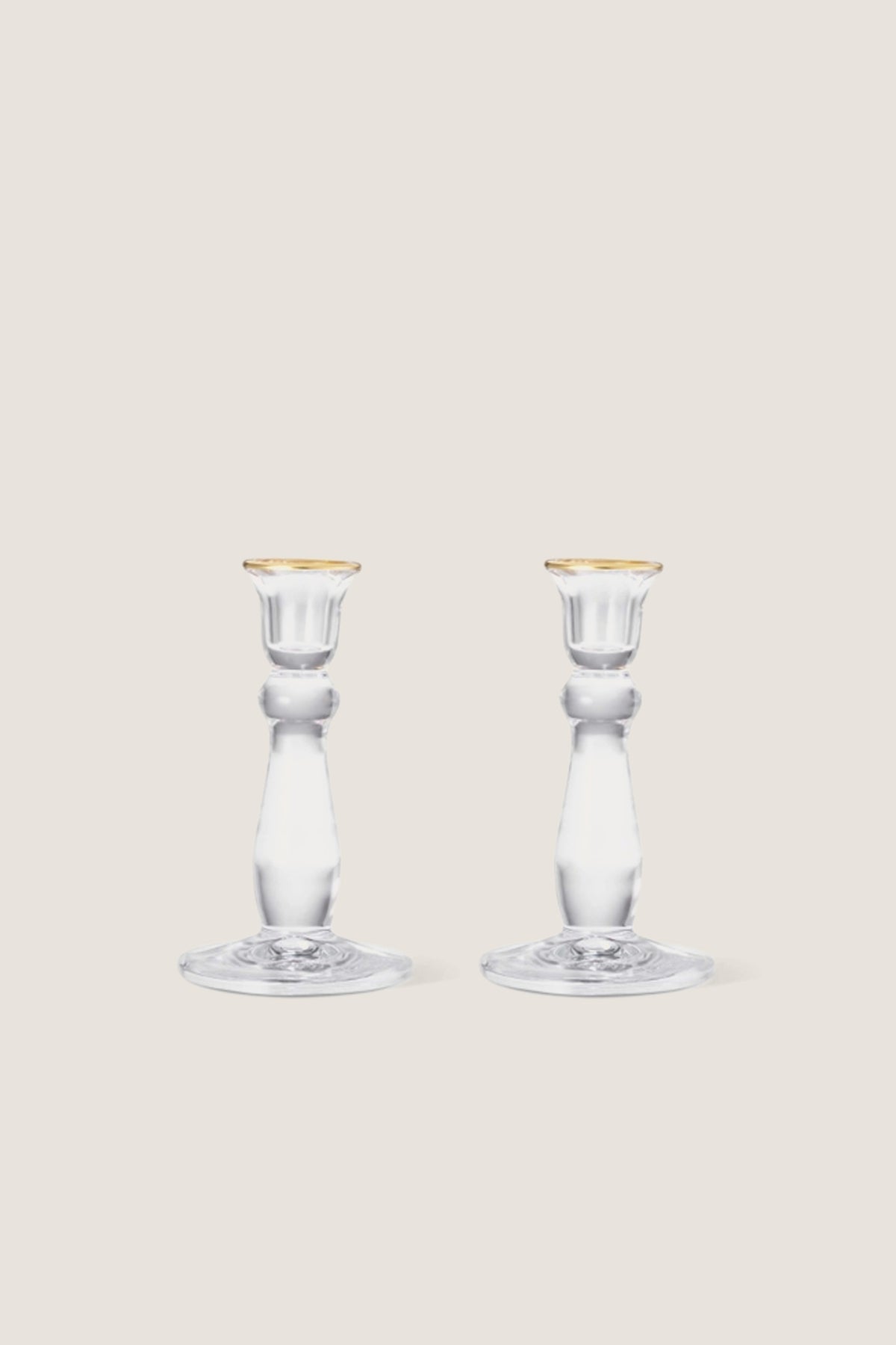 Gold Rim Sancia Tall Taper Candleholders