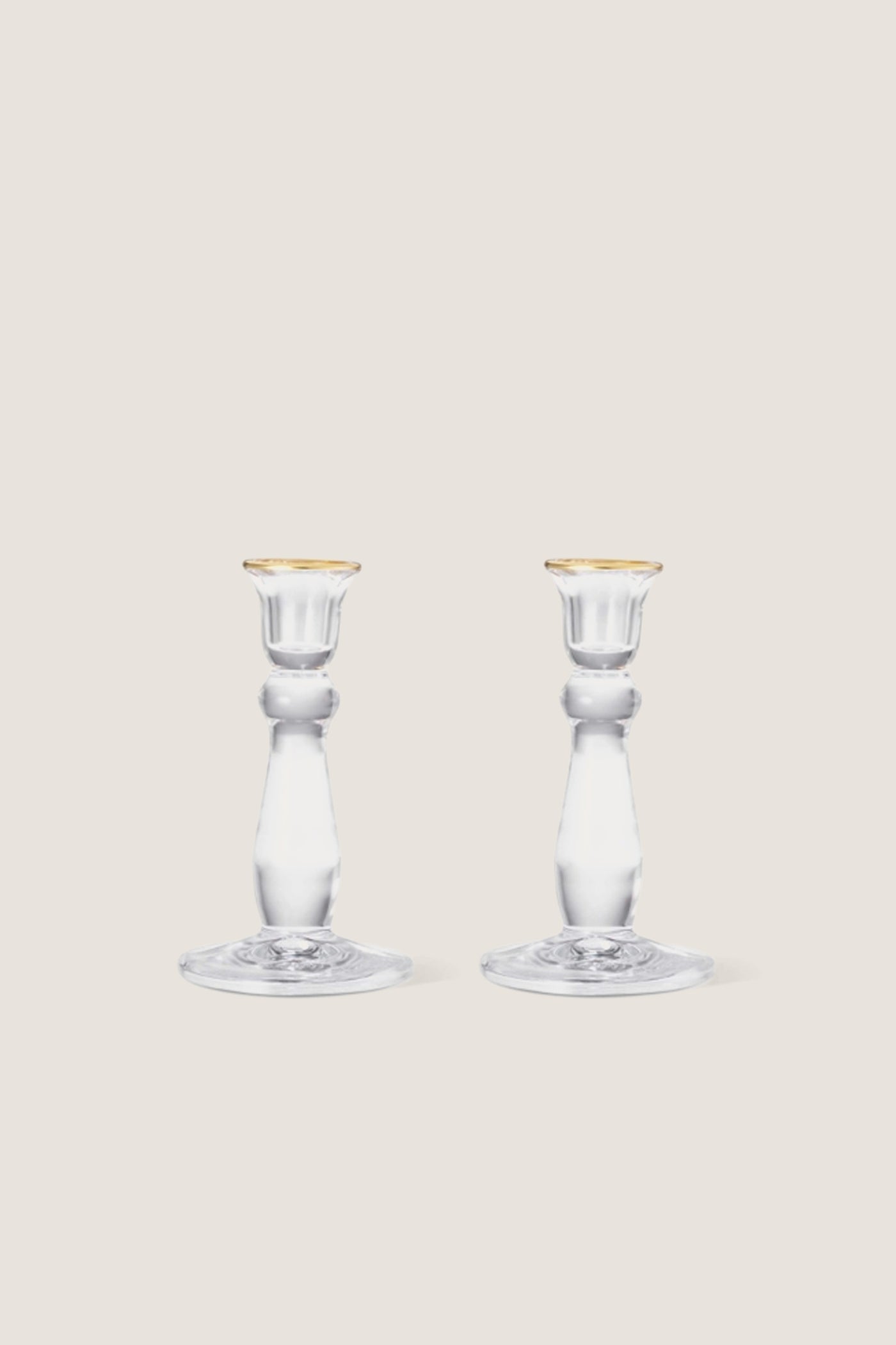 Gold Rim Sancia Tall Taper Candleholders