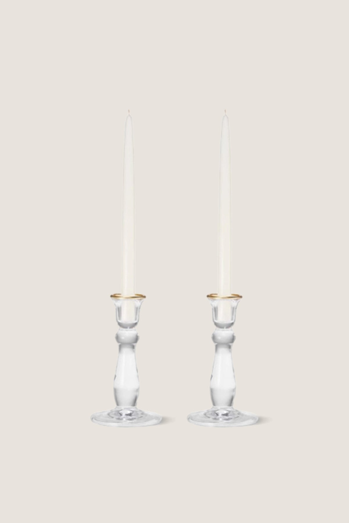 Gold Rim Sancia Tall Taper Candleholders