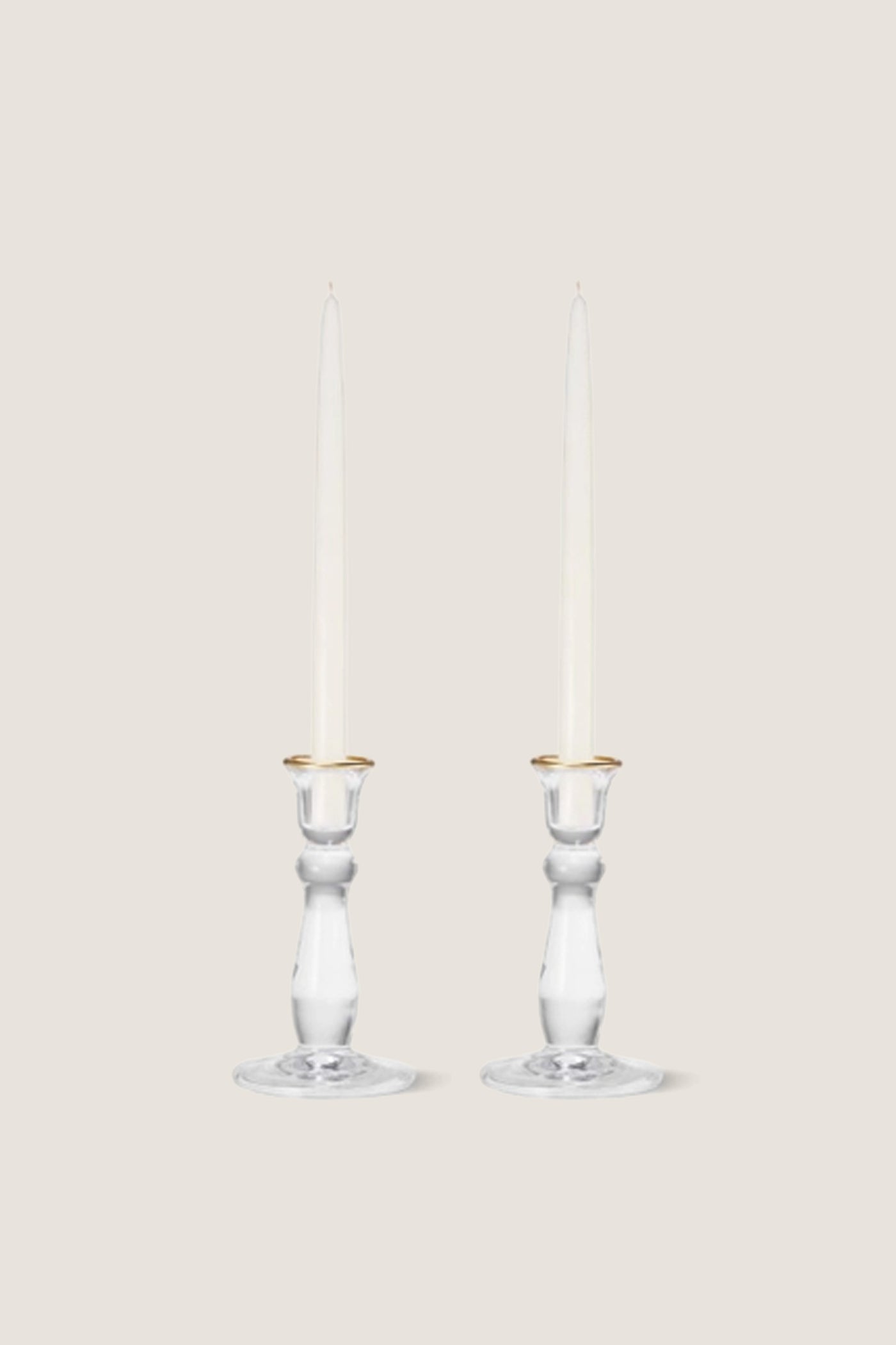 Gold Rim Sancia Tall Taper Candleholders