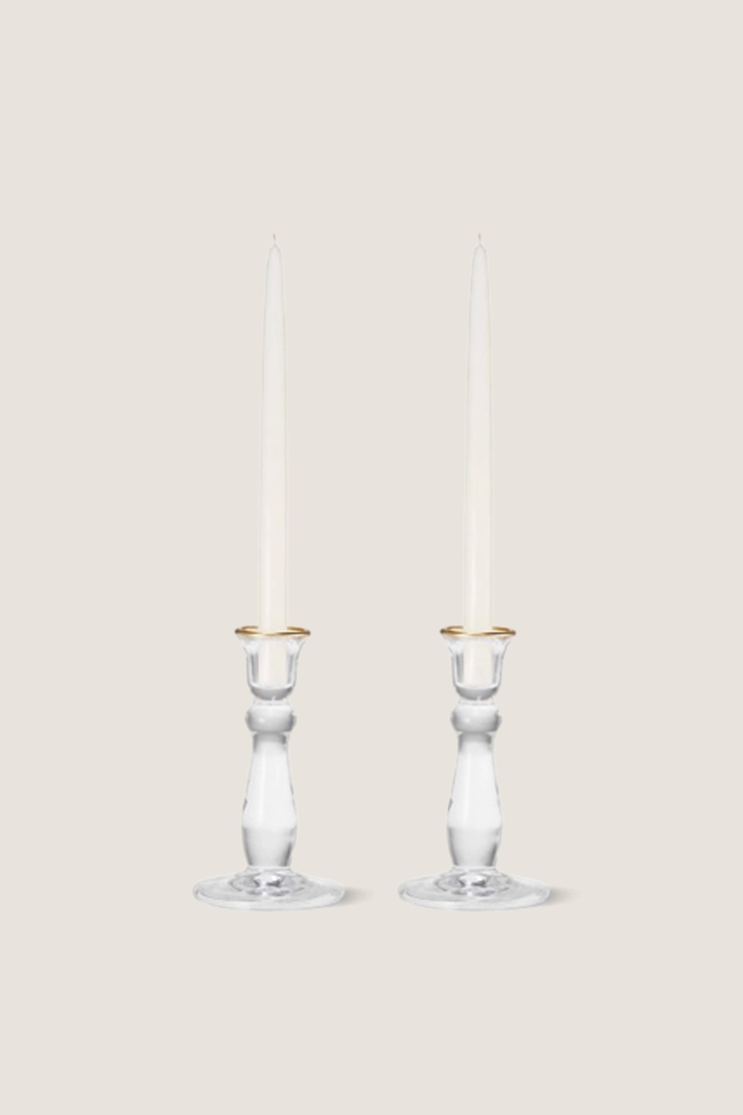 Gold Rim Sancia Tall Taper Candleholders
