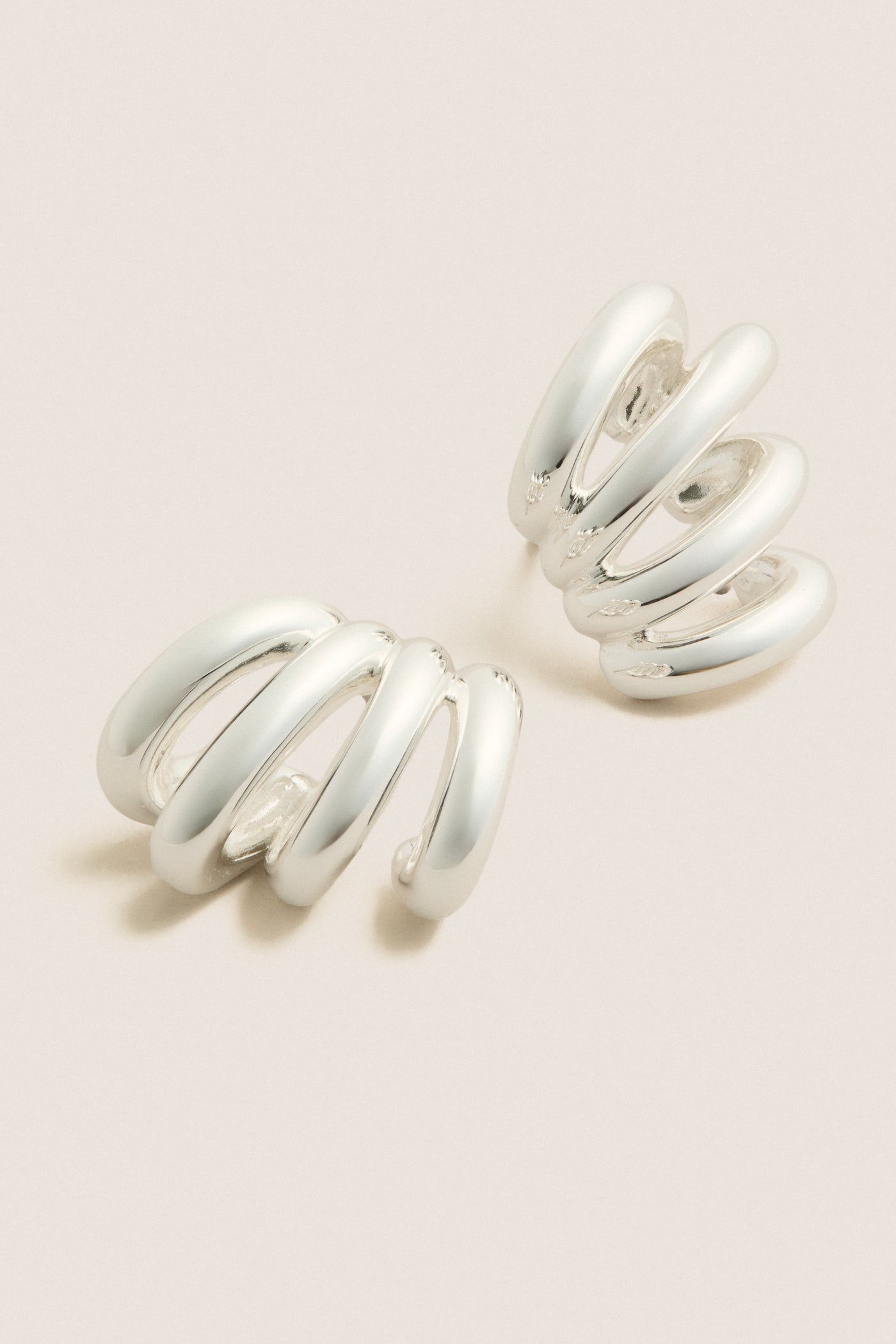 High Polish Silver Monroe Earrings