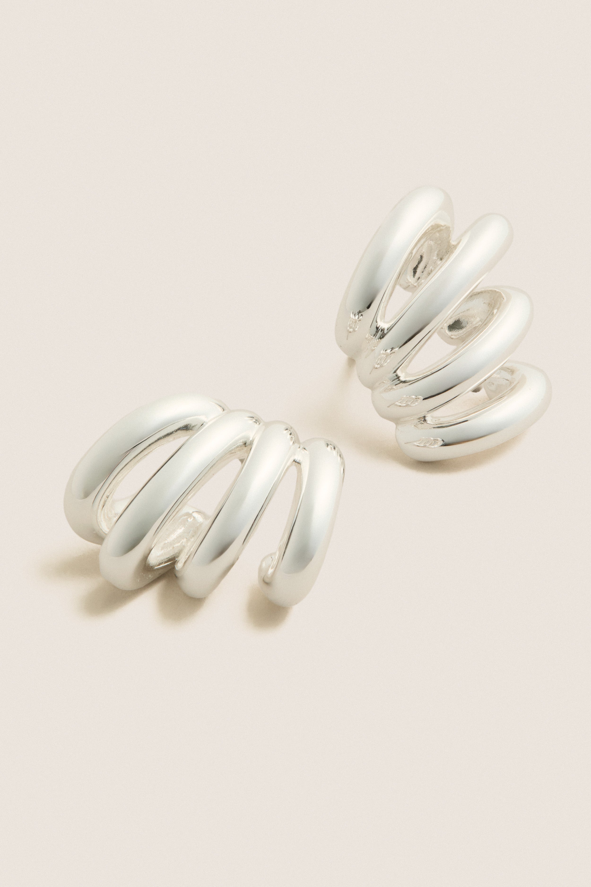 High Polish Silver Monroe Earrings