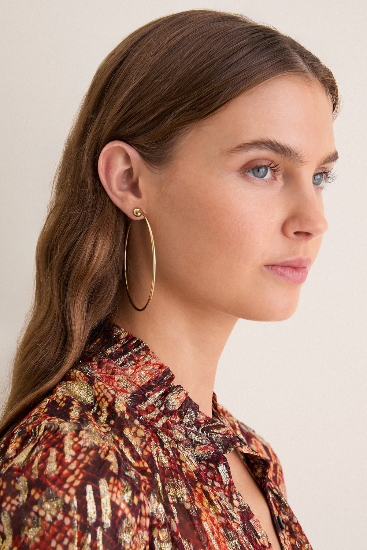 High Polish Gold Large Icon Hoops