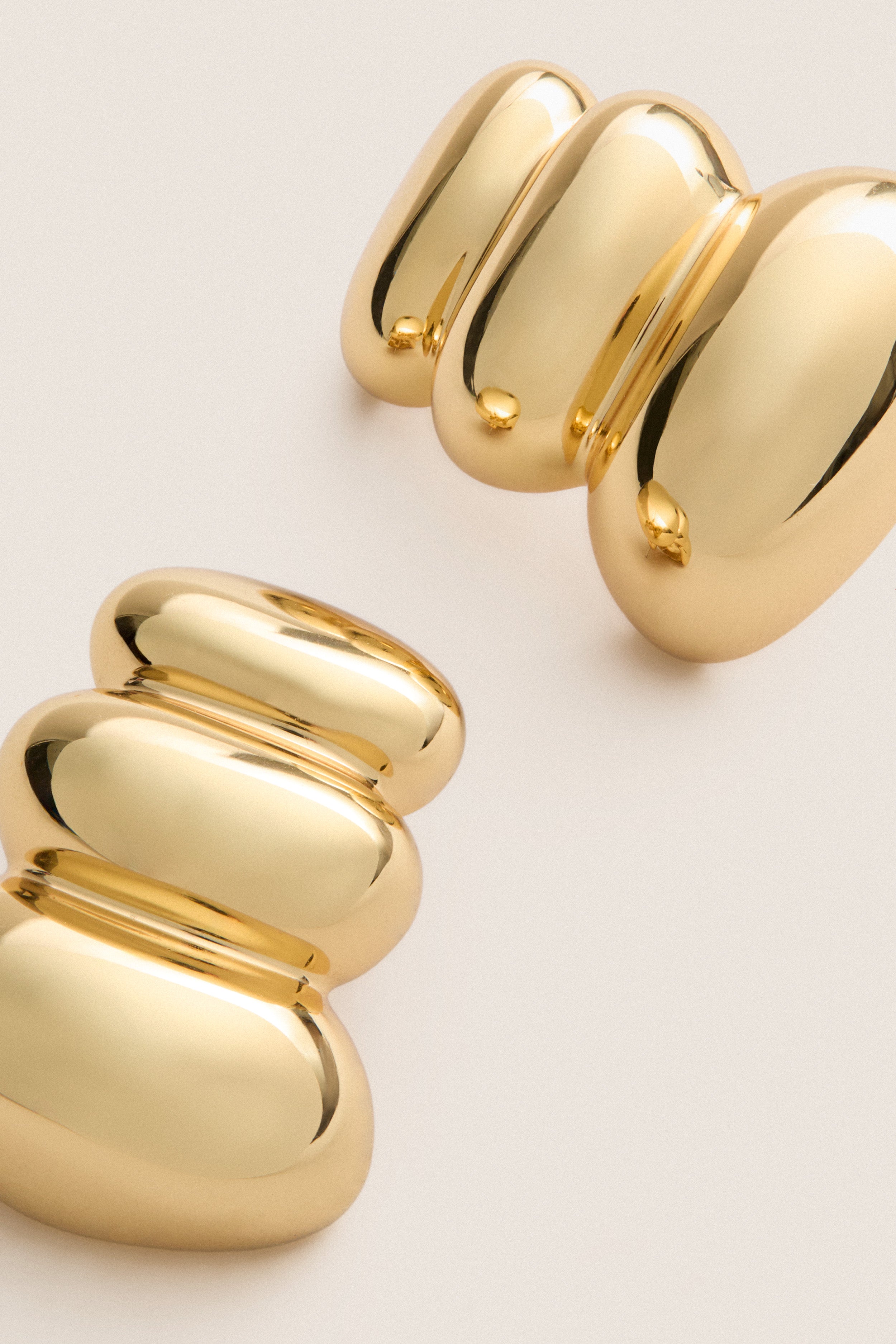 High Polish Gold Non-Stop Earrings