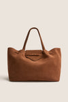 Cognac Suede Large Blaine Tote