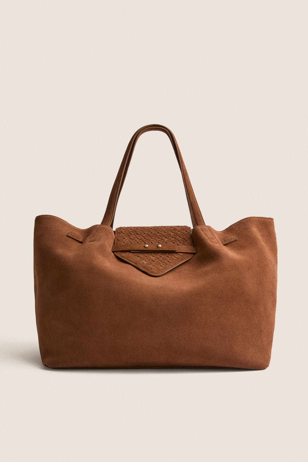 Cognac Suede Large Blaine Tote