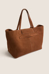 Cognac Suede Large Blaine Tote