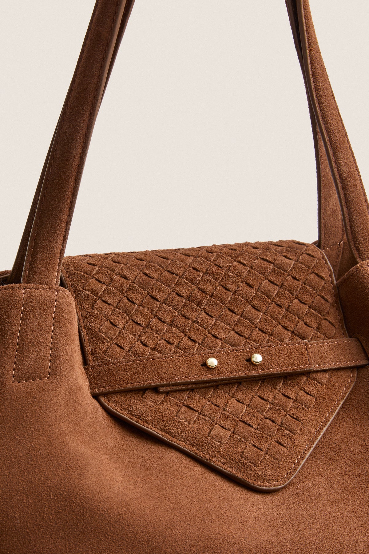 Cognac Suede Large Blaine Tote