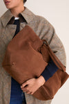 Cognac Suede Large Blaine Tote