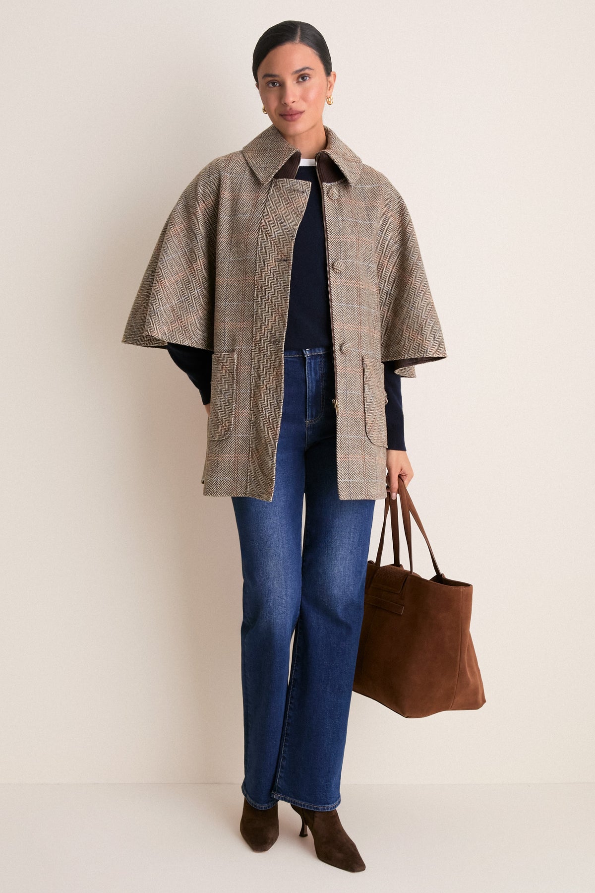 Cognac Suede Large Blaine Tote