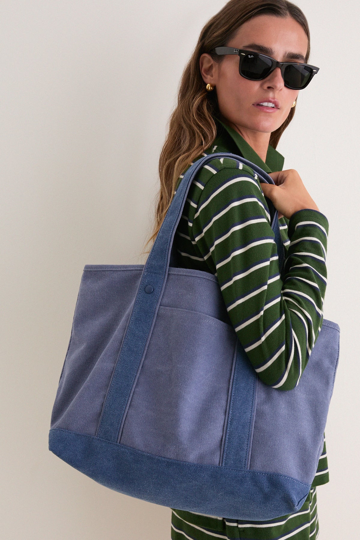 Large Cornflower Heritage Canvas Tote