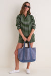 Large Cornflower Heritage Canvas Tote