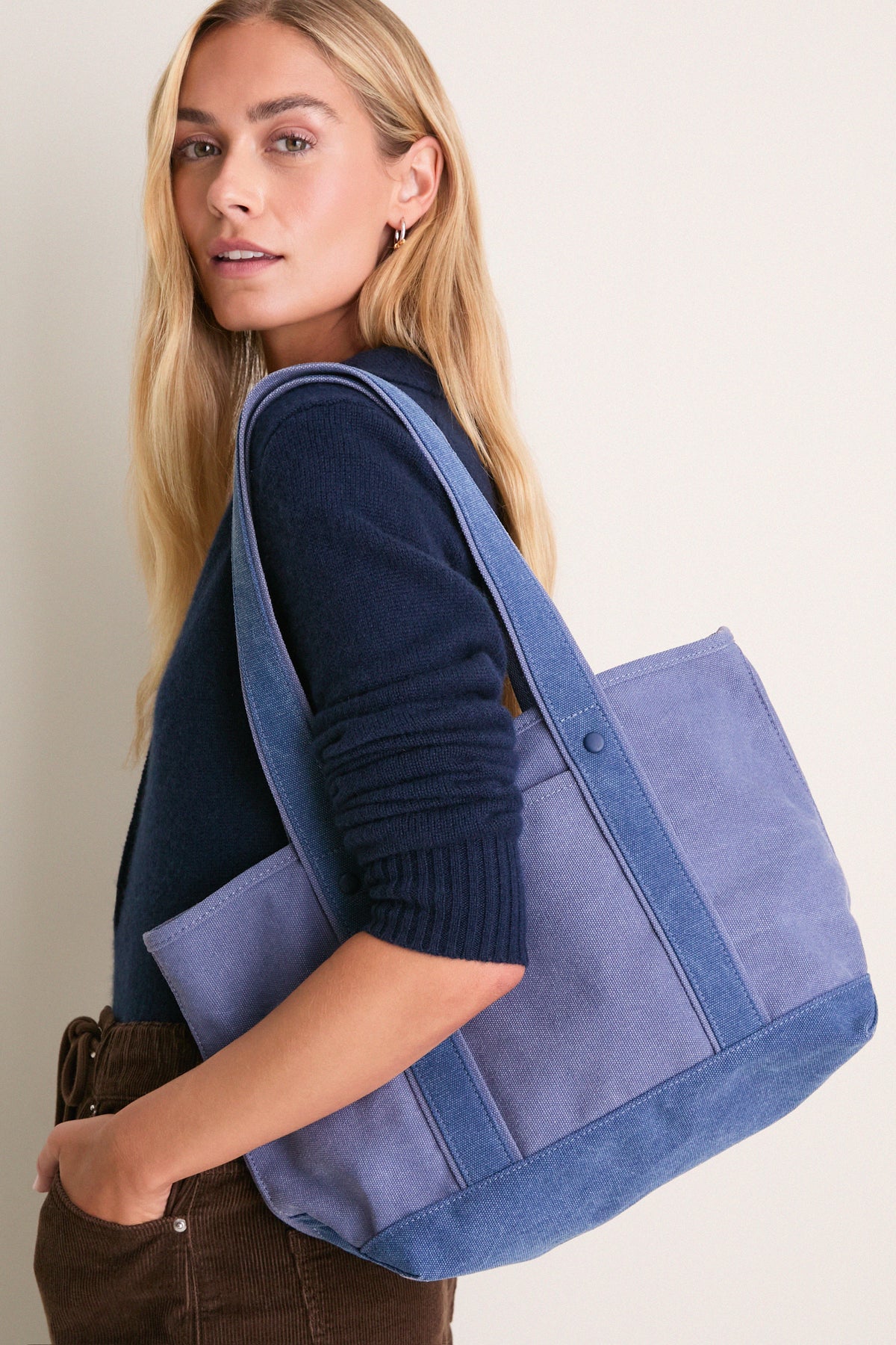 Small Cornflower Heritage Canvas Tote