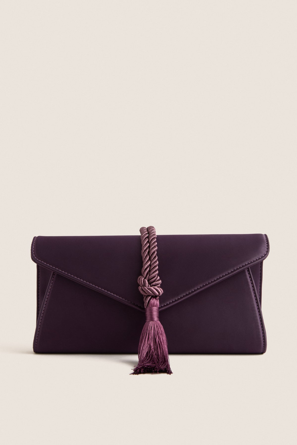 Plum Satin Gabrielle Clutch