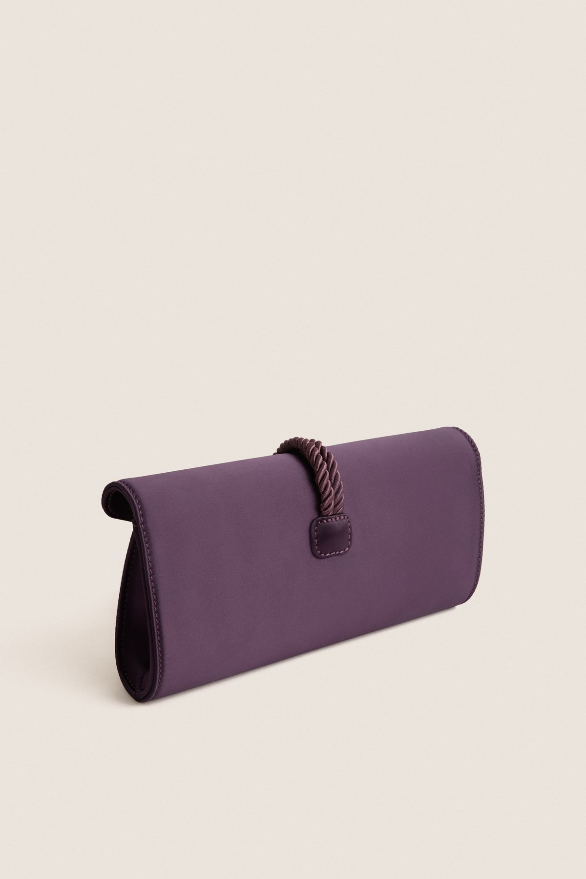 Plum Satin Gabrielle Clutch