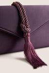 Plum Satin Gabrielle Clutch