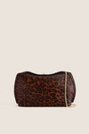 Leopard Calf Hair Lock Clutch