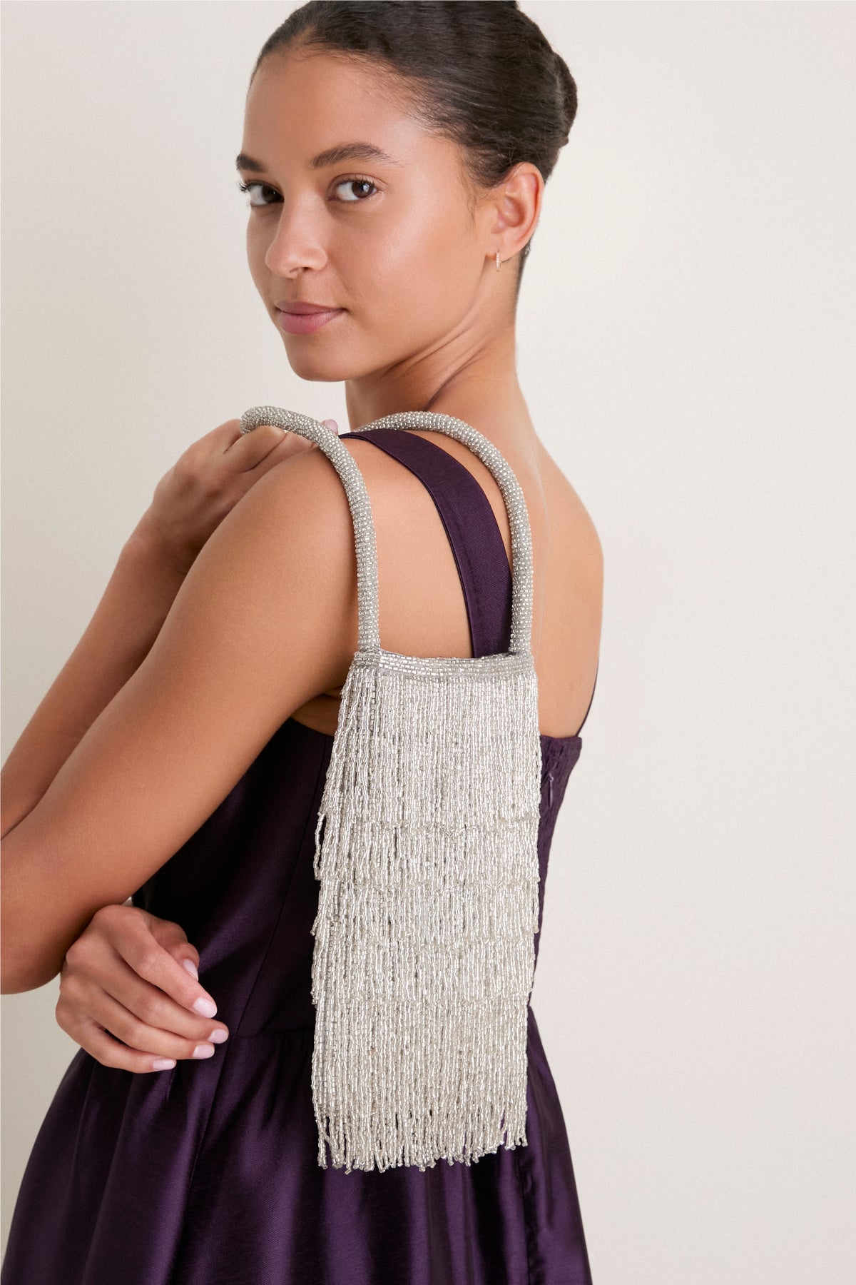 Silver Beaded Josephine Mini Bag