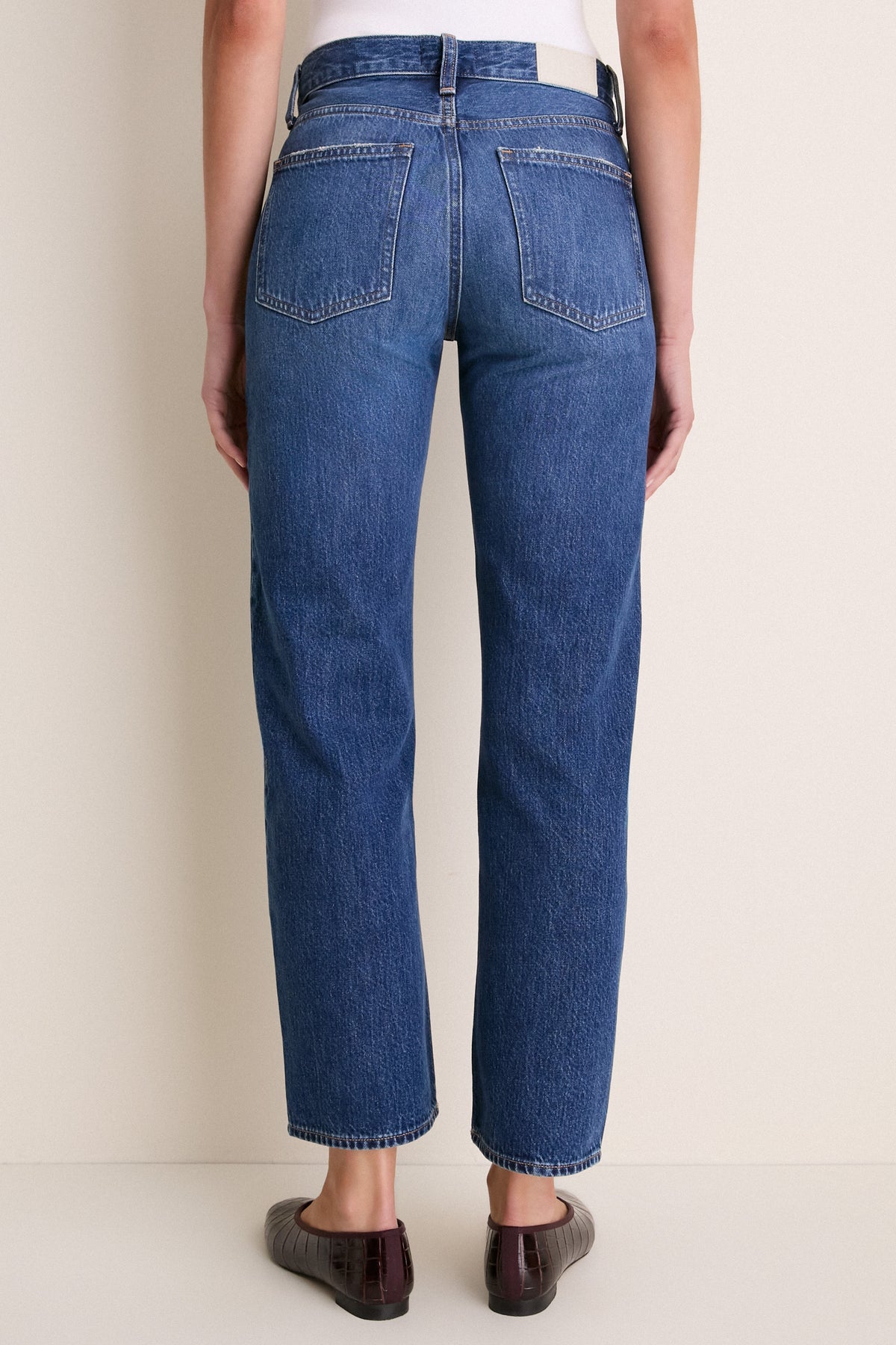 Moonwave Lexi Mid Rise Bowed Straight