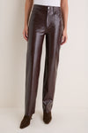 Burgundy Croc Cassie Super High Rise Straight