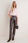 Burgundy Croc Cassie Super High Rise Straight
