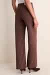 Chocolate Brown Studded Column Jean