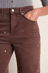 Chocolate Brown Studded Column Jean