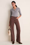 Chocolate Brown Studded Column Jean