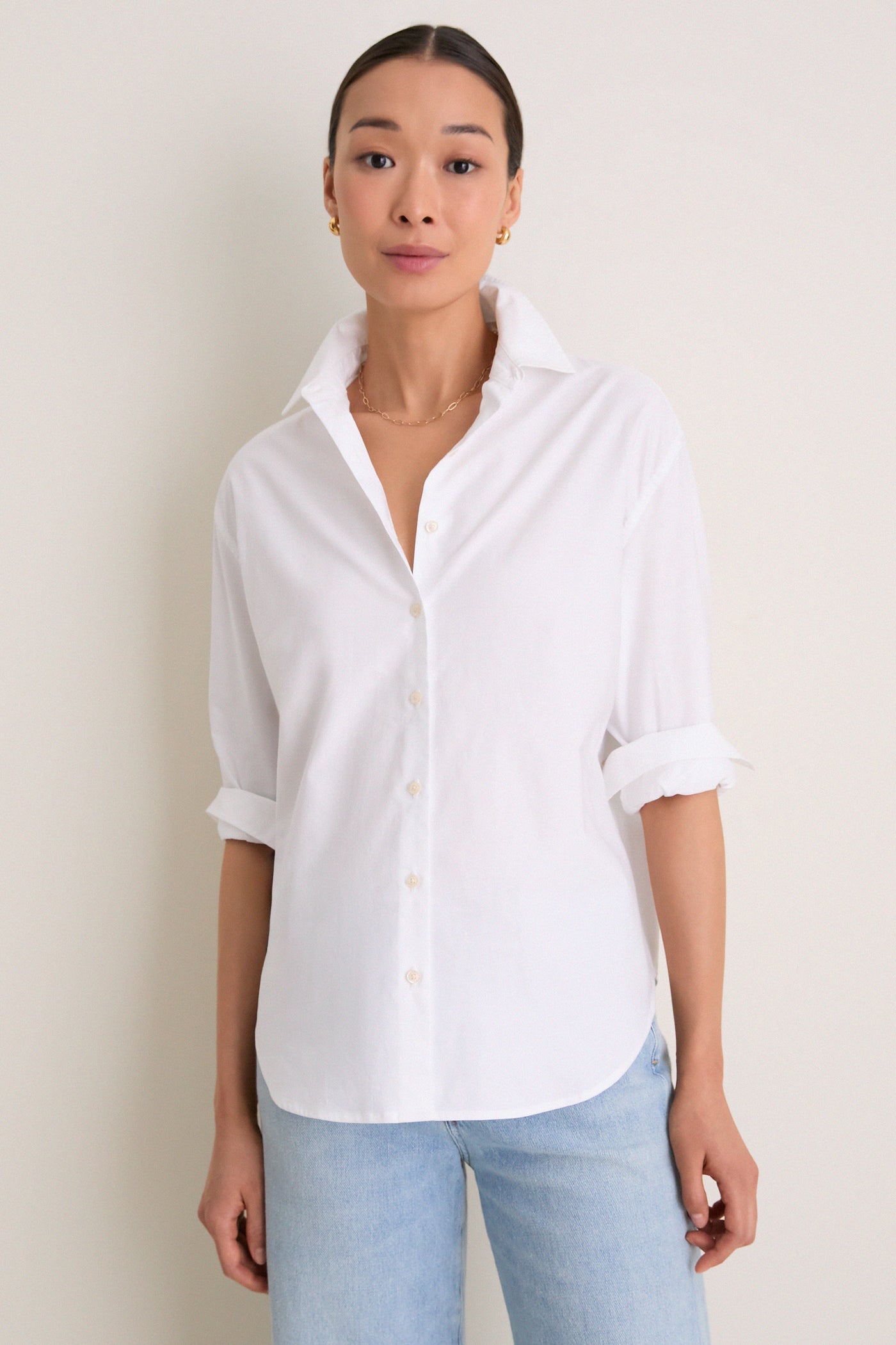 White Oxford Nadine Button Down