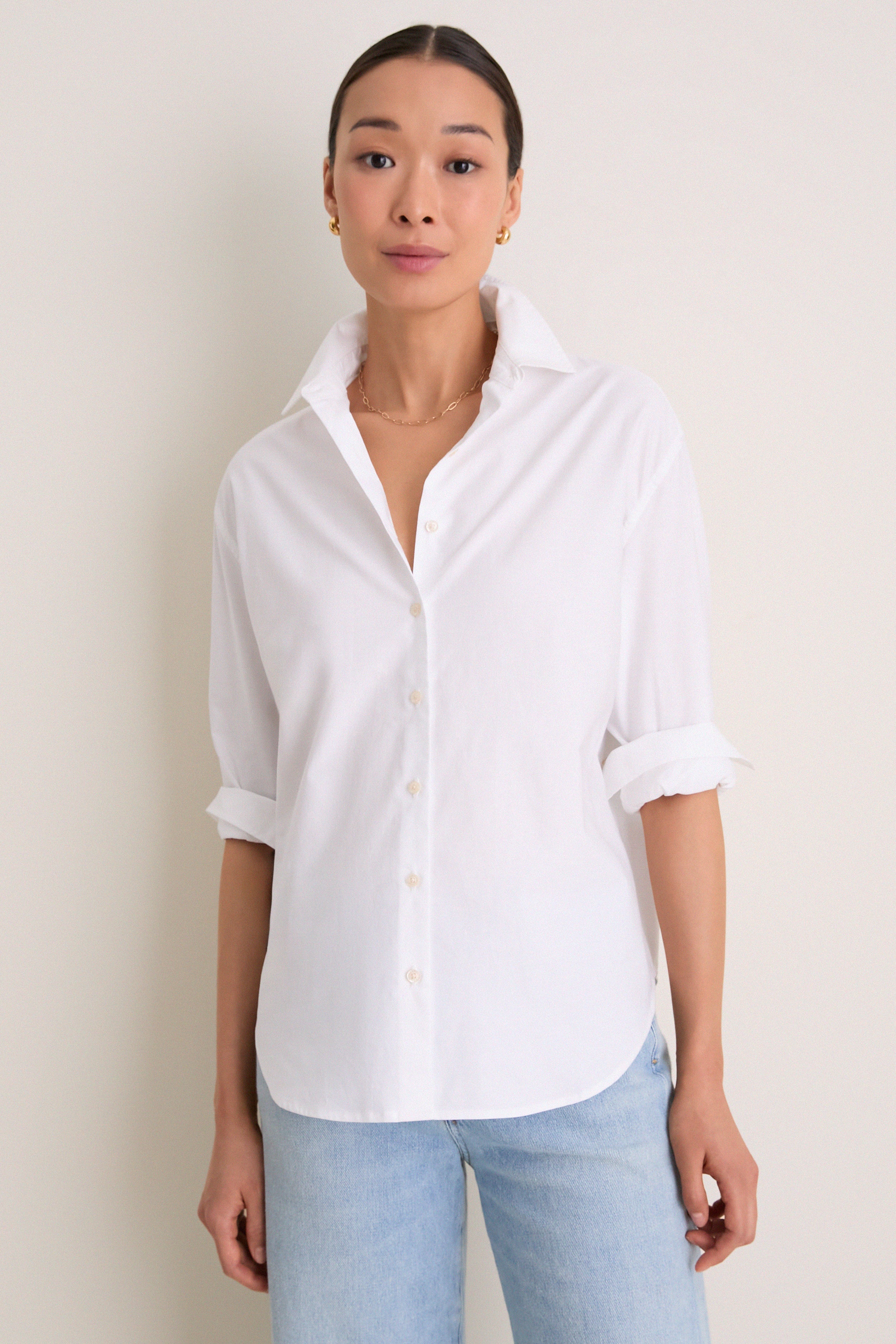 White Oxford Nadine Button Down