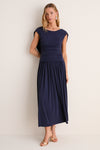 Navy Luciana Midi Dress