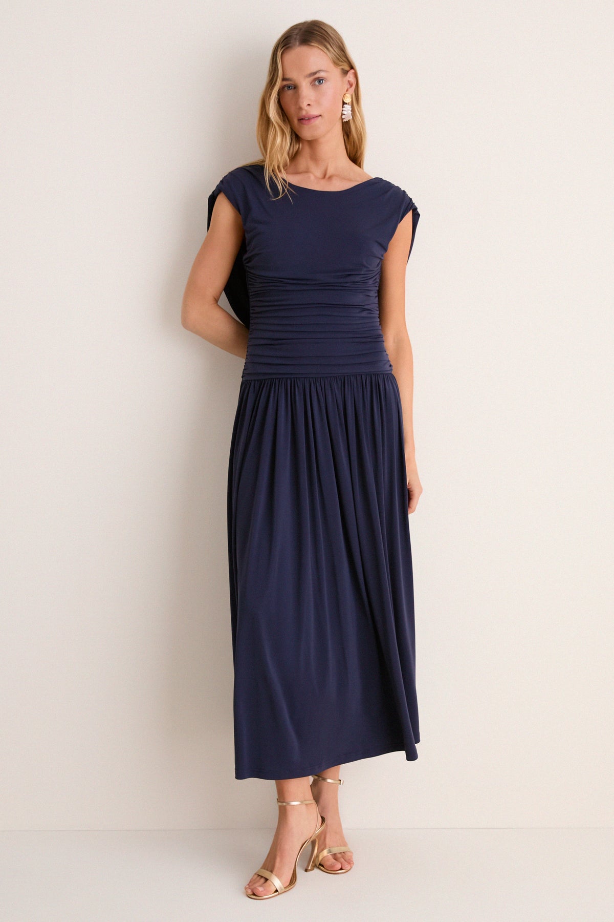 Navy Luciana Midi Dress
