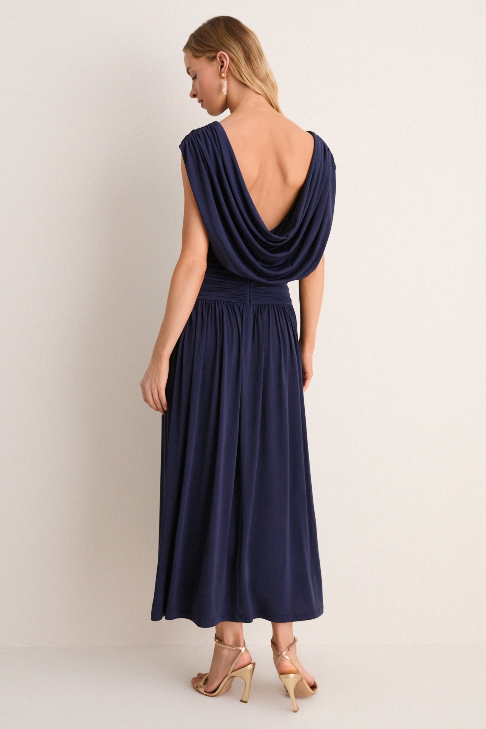 Navy Luciana Midi Dress
