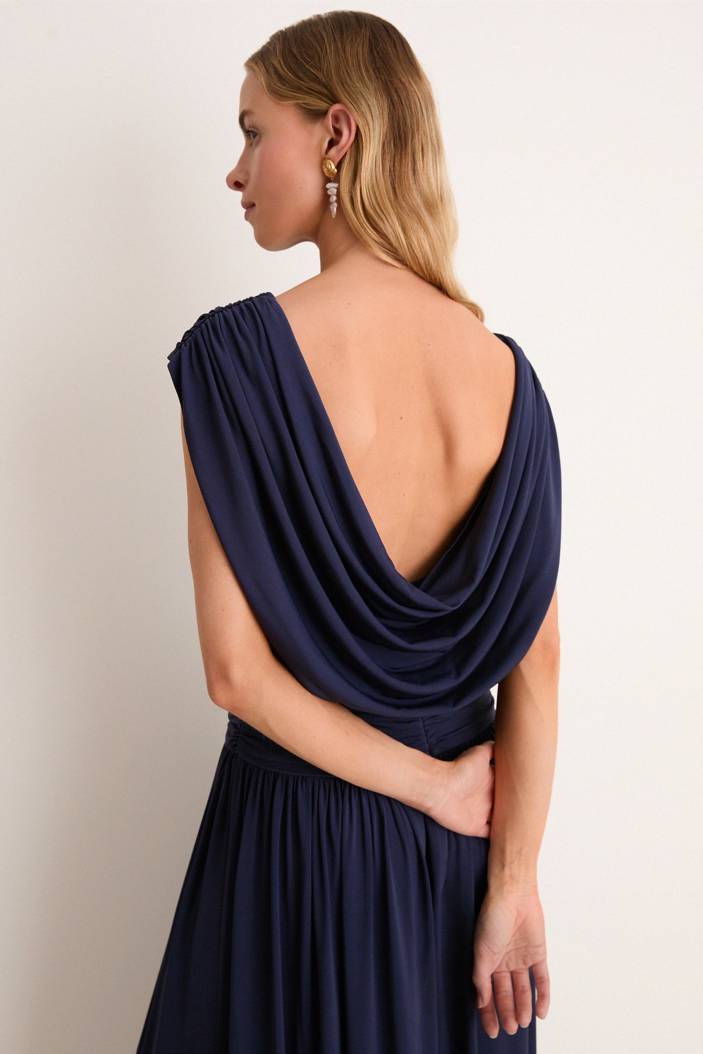 Navy Luciana Midi Dress