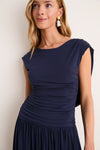 Navy Luciana Midi Dress