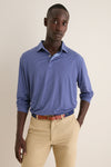 Sport Navy Featherweight Park Stripe Performance Long Sleeve Polo