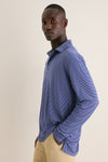 Sport Navy Featherweight Park Stripe Performance Long Sleeve Polo