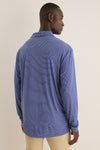 Sport Navy Featherweight Park Stripe Performance Long Sleeve Polo