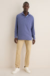 Sport Navy Featherweight Park Stripe Performance Long Sleeve Polo