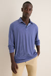 Sport Navy Featherweight Park Stripe Performance Long Sleeve Polo